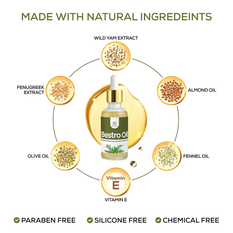 Bestro Oil – Herbal Chest Oil for Firm & Fuller-Looking Skin