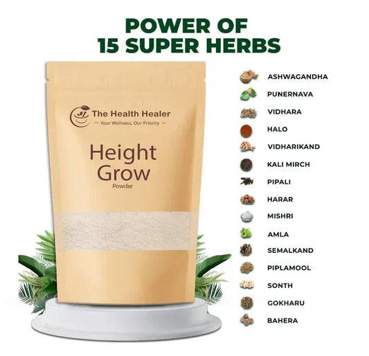 Height Grow Veda herbal wellness supplement bottle