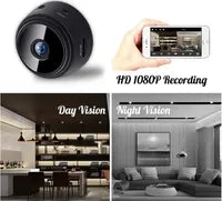 Close-up of Mini WiFi A9 camera lens and body