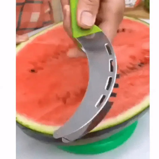 Watermelon slicer stainless steel blades close-up