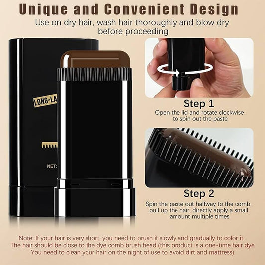 Hairdressing Wand Instant Root Touch-Up – Natural Black Hair Color Stick for Gray Hair Coverage (20g)