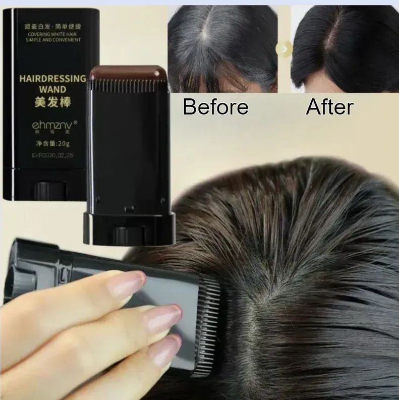 Hairdressing Wand Instant Root Touch-Up – Natural Black Hair Color Stick for Gray Hair Coverage (20g)